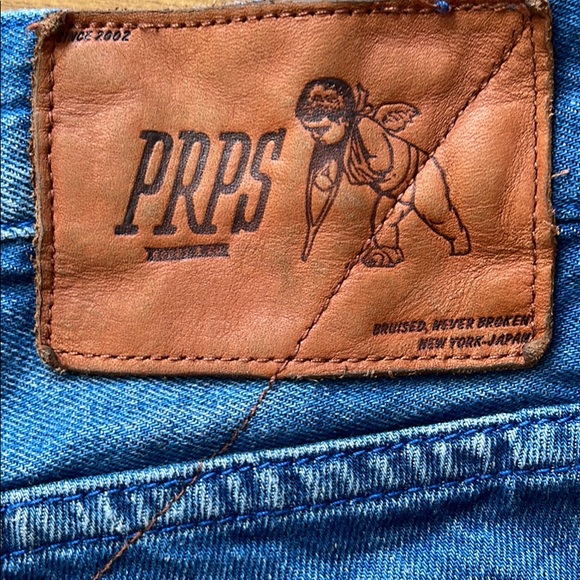 PRPS rambler Japanese denim jean actual size 28x31